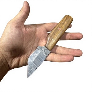 Cuchillo de Supervivencia y Caza de Acero de Damasco Forjado a Mano, Hoja Fija Mini Tipo Drop Point, Mango de Madera, Grado Industrial, para Revendedores OEM 58/60 - Product Image 3