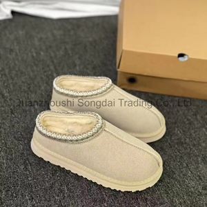 Botas de nieve clásicas para mujer, calzado de otoño/invierno, cómodas, de piel de oveja, lana, cuero natural, suela gruesa, zapatos cálidos de ante - Product Image 5