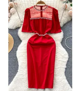 Summer Fashion Wholesale Short Sleeve Women's Sexy Fit Dress Women's Evening Dress