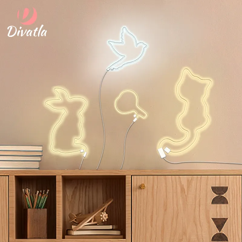 DIVATLA Custom ized DIY Design Wasserdicht Flexibel Biegbar Einfach zu bedienende Innendekoration Neonlicht streifen