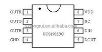 Circuit de commande de courant constant LED à 3 canaux UCS1903 UCS1903B UCS1903BC SOP8, puce de pilote LED