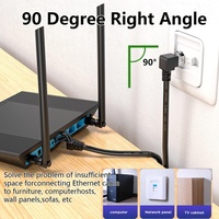 Kabel Patch LAN Ethernet FTP Terproteksi Cat6 Premium 1Gbps 24AWG RJ45 dengan Sudut Kanan 90 Derajat untuk Server Switch Router