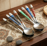Lot de couverts en acier inoxydable 410 poli miroir avec motif en relief couleur or, cadeau promotionnel pour restaurant