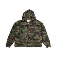 Veste vintage à fermeture éclair camouflage imprimée au design personnalisé Vêtements de travail de chasse à élément camouflage Sweat à capuche à fermeture éclair complète pour hommes