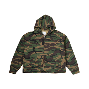 Diseño personalizado Impreso Camuflaje Cremallera Vintage Chaqueta Camuflaje Elemento Caza <span class=keywords><strong>Ropa</strong></span> DE TRABAJO Cremallera completa Hombres Sudadera con capucha - Product Image 1