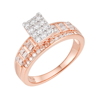 Bague de fiançailles en promotion, luxe, grand zircon, plaqué or 18 carats, plaqué rhodium, bagues de mariage pour femmes