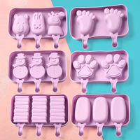 Moule à glace en silicone sans BPA pour sucettes glacées et glaçons, forme lapin de dessin animé, fait maison, DIY, pour bonbons glacés et glaçons en forme de bonhomme de neige