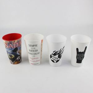 <b>Reusable</b> PP Plastic Stadium <b>Cup</b> Tumbler <b>Lid</b> Straw Direct Drinking 160Z Capacity Dishwasher Safe Customizable Logo for Party - Product Image 5