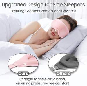 Masque de sommeil 3D profilé, MOQ à partir de 100 pièces, 100% occultant, sans fuite de lumière, pour les personnes ayant du mal à s'endormir - Product Image 4