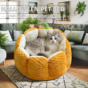 USMILEPET Citrouille populaire Halloween Produits pour animaux de compagnie Lits pour chiens Matelas de chaleur de luxe Sommeil Nid pour animaux de compagnie pour chats quatre saisons - Product Image 2