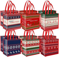 Sac de courses de Noël personnalisé avec logo imprimé, réutilisable, en non-tissé, avec motif de lettres, cadeaux promotionnels de Noël