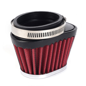 Filtre à air pour moto 51/55/60mm conique en maille rouge pour admission avant, ajustement universel - Product Image 1