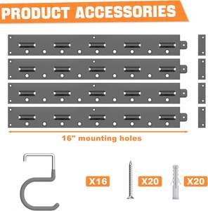 スペースセービングフックキット-ガレージ整理およびクローゼットソリューション用の収納ケース付きコンプリートセット - Product Image 4