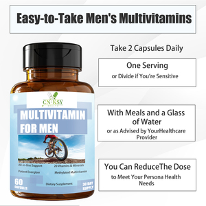 男性用マルチビタミンカプセル（ビタミンB12、ビタミンA、ビオチン、マグネシウム配合）人気販売中！エネルギー増強のための栄養補助食品 - Product Image 4