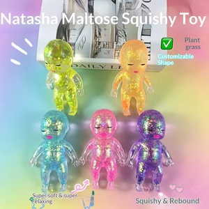 Jouet Squishy Bébé Natasha Amusant Transparent Pailleté Maltose Doux Anti-Stress à Rebond Lent, Jouet à Presser Anti-Stress Crème Glacée - Product Image 1