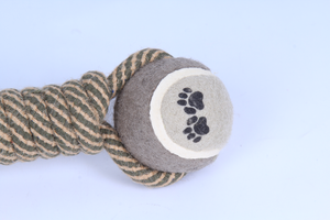 Giocattoli per cani giocattoli da masticare per animali domestici per manubri per cani corda da <span class=keywords><strong>Tennis</strong></span> zampa palla cucciolo cane denti pulizia strumento di addestramento - Product Image 4
