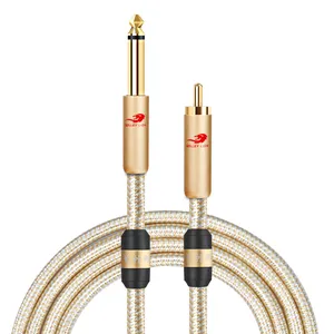 Venta al por mayor 1 4 ts cable adaptador-2020 nueva llegada TS a rca Cable 6,35mm 1/4 "pulgadas TS Mono macho a RCA macho de Audio RCA convertidor de adaptador de Cable