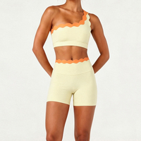 Soutien-gorge de sport pour femme à bord ondulé, haut d'entraînement très élastique avec coussinets amovibles pour la gym et l'exercice, logo personnalisé