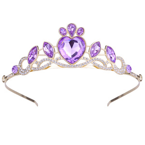 Couronne de luxe en strass pour anniversaire, en alliage électroplaqué, style Princesse, avec motifs Cœur et Étoile, pour Fêtes et Mariages - Product Image 3