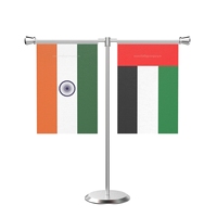 Drapeaux de bureau en polyester à base en plastique nylon pour célébrer la fin de la guerre civile syrienne