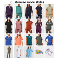 Ensemble Uniforme Médical Femme d'Hôpital à Manches Courtes, 2 Pièces, Personnalisé, Logo, Blouse Décontractée de Médecin avec Poche et Pantalon de Travail d'Infirmière