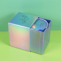 Boîte cadeau rigide de luxe Crown Win avec tiroir coulissant blanc, pour bougies, matériaux recyclés, respectueux de l'environnement, gaufrage mat, revêtement UV