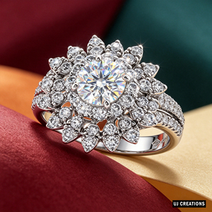 Custom <b>Silver</b>/10K/14K/18K <b>Solid</b> Gold 1 Karat VVS-VS Quality Round Lab Grown Brilliant Cut Diamond engagement Ring - Product Image 5