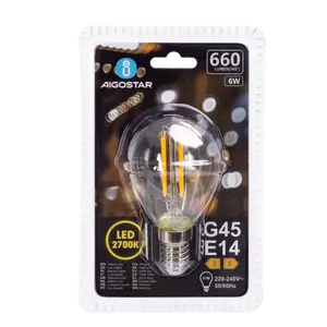Bombilla LED de filamento G45 E14 6W, transparente, eficiente, ideal para iluminación decorativa y ambiental. - Product Image 2