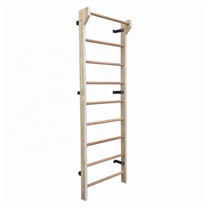 Peralatan Olahraga Terapi Fisik Rumahan, Latihan Serbaguna, Tangga Senam Multifungsi, Palang Senam Kayu yang Dipasang di Dinding - Product Image 3