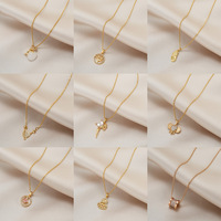 Collier pendentif en zircon en acier titane Resoul plaqué or 18 carats, chaîne délicate pour femme, idéal pour mariage