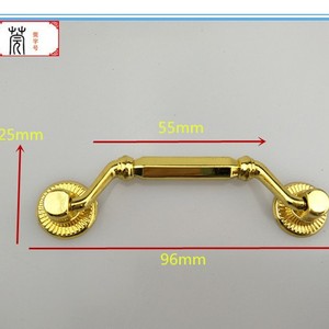 Guan Yan Wujin Zinc Alloy <b>Handle</b> 96mmx25mm Polished Gold Drawer <b>Cabinet</b> Door <b>Handle</b> - Product Image 1