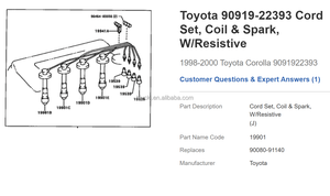 Hoge Kwaliteit Originele Vervanging Ontstekingskabel Nieuwe Bougie Kabel Oem 90919-22393 Voor Corolla - Product Image 2