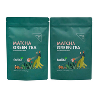Sachet refermable personnalisé à finition mate, haute barrière, résistant à l'humidité, pour poudre de thé matcha, pochette verticale