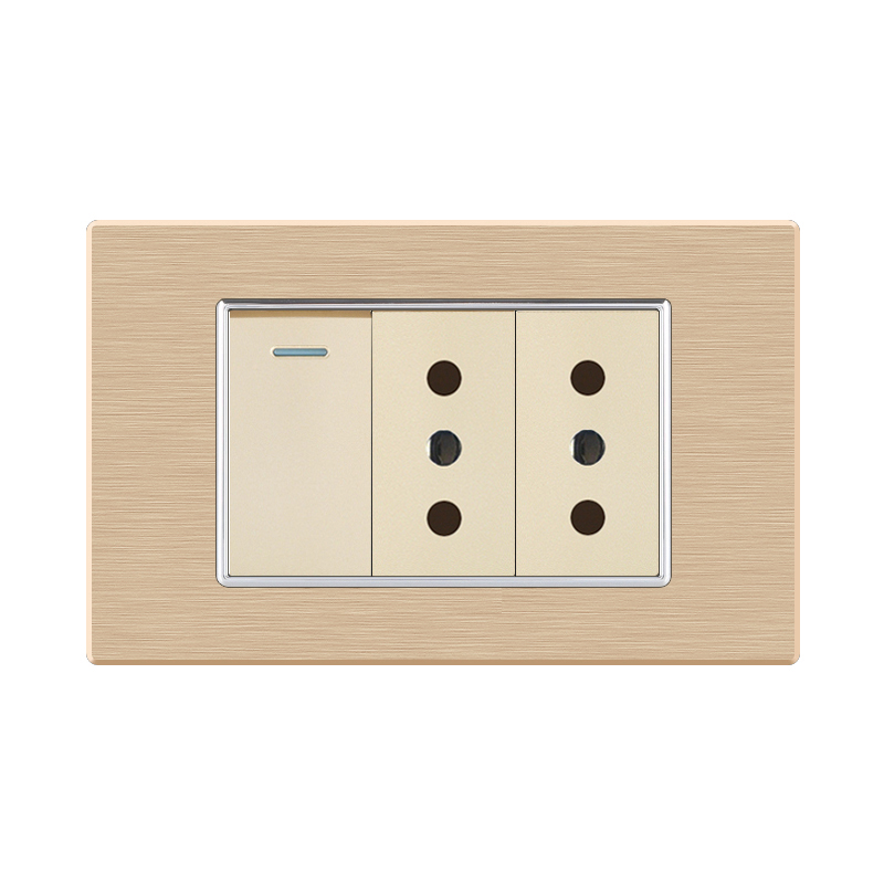 1 gang 1 way switch + ltalian 10A + 10A socket