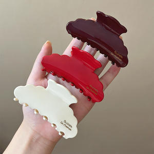 QianJin logotipo personalizado acetato pinzas para el cabello DISEÑO DE Color sólido mujeres moda accesorios para el cabello - Product Image 2