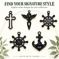 Breloques en métal DIY en gros, pendentifs noirs pour carnets, agendas, marque-pages, cadeaux et décorations artisanales