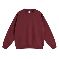 Nouveau design – Sweat-shirt d'hiver en molleton à col ras du cou, coupe oversize, couleur unie, 420 g/m², en coton épais, épaules tombantes, doublé