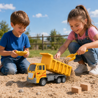 Camion de Construction Télécommandé en Plastique, Véhicule d'Ingénierie RC avec Fonction de Pulvérisation et Musique, Voiture Jouet Rechargeable par USB pour Enfants Garçons OEM