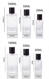 Cylinder Clear Glass 30ml 50ml 100ml Luxury <b>Perfume</b> <b>Bottle</b> with Screen Printing Custom Logo Pump Sprayer <b>Sample</b> Available - Product Image 2