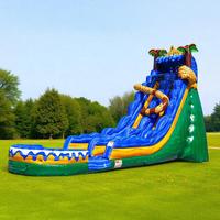 Toboggan aquatique gonflable tropical Jaguar caché, pour tous les âges, événements commerciaux en plein air, locations pour fêtes