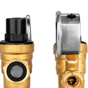Renator RV điều chỉnh áp suất nước cho RV Camper Brass Lead-free có thể điều chỉnh RV điều chỉnh áp suất nước với máy đo