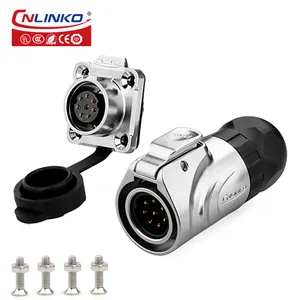 Cnlinko LP16 mặt bích không thấm nước hàng không cắm ổ cắm 2 3 4 5 7 8 9 lõi công nghiệp nam nữ vuông ổ cắm kết nối IP68