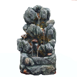<span class=keywords><strong>Fontaine</strong></span> cascade de roche à 4 niveaux avec lumières LED et aspect <span class=keywords><strong>pierre</strong></span> naturelle - Product Image 1