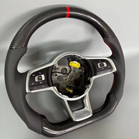Meilleures ventes mondiales - Volant de voiture en cuir perforé en fibre de carbone pour VW Passat Tiguan Polo Lamando Golf Sagitar