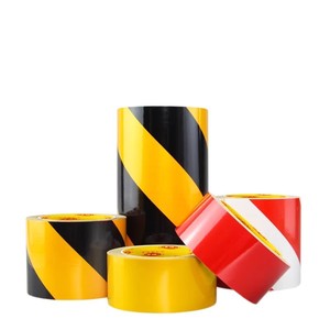 Reflective Warning Tape 2 In Black Yellow Red White Stripes For Traffic Construction Safety Zones - Product Image 2