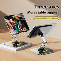 360 °   Support de bureau portable pliable et rotatif en alliage d'aluminium pour tablette iPad Pro, Samsung et téléphone