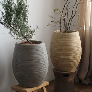 Macetas de arcilla de fibra grande para decoración de interior y exterior, decoración de jardín con logotipo personalizado - Product Image 4