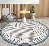 Tapis rond géométrique abstrait moderne, imprimé marbre, antidérapant, lavable, décoration d'intérieur pour salon et chambre