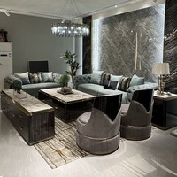Ensemble de canapés modernes en cuir et tissu microfibre 3+2+1, design de luxe, avec fauteuils inclinables, pour salon et villa, rembourrage en éponge