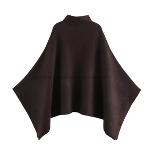 เสื้อคลุมสตรีแบบคอตั้ง - เสื้อคลุมทรงหลวมแบบไม่สมมาตรแฟชั่น - Product Image 3